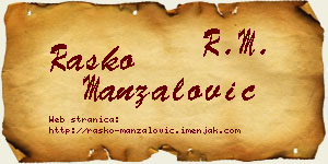 Raško Manzalović vizit kartica